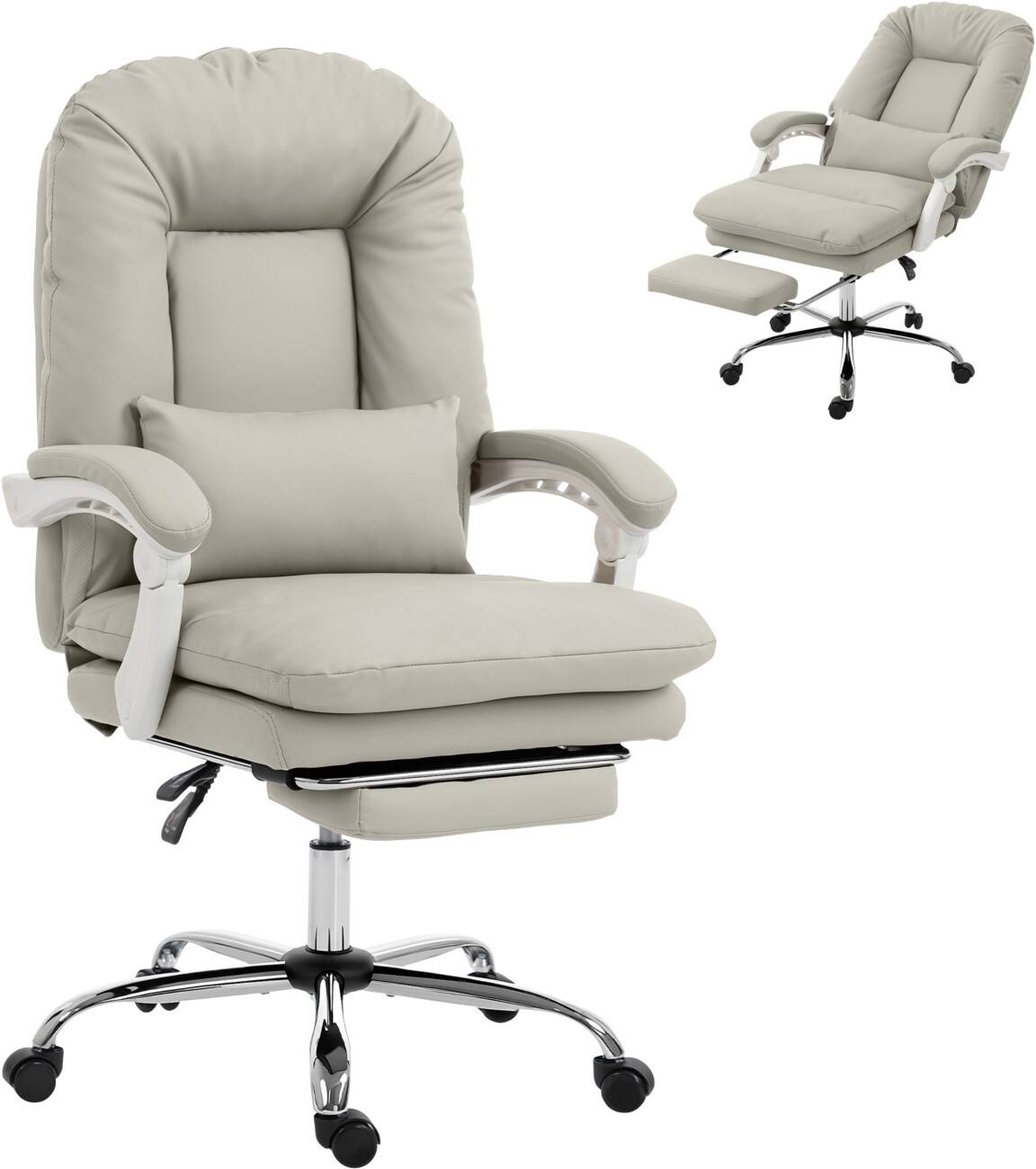 HOMCOM Office Chair Khaki 120 kg 640 x 700 x 1,160 mm