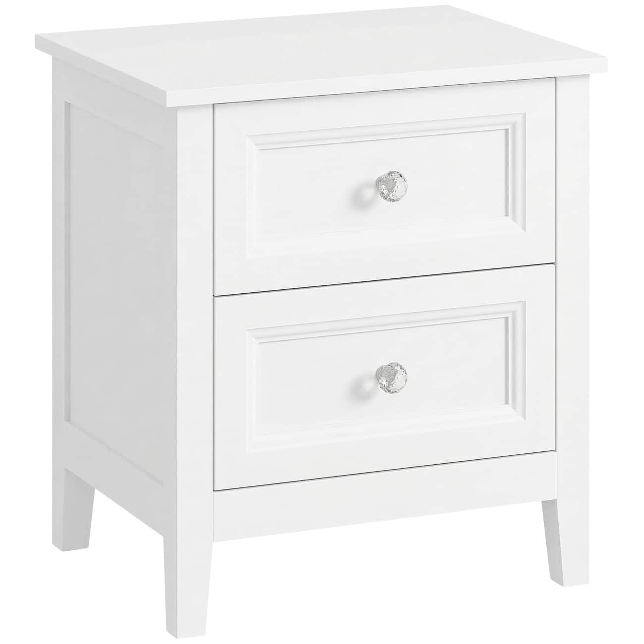 HOMCOM Nightstand Bedside Table 2 Drawers 30 kg UDL MDF (Medium Density Fibreboard) 350 x 450 x 500 mm