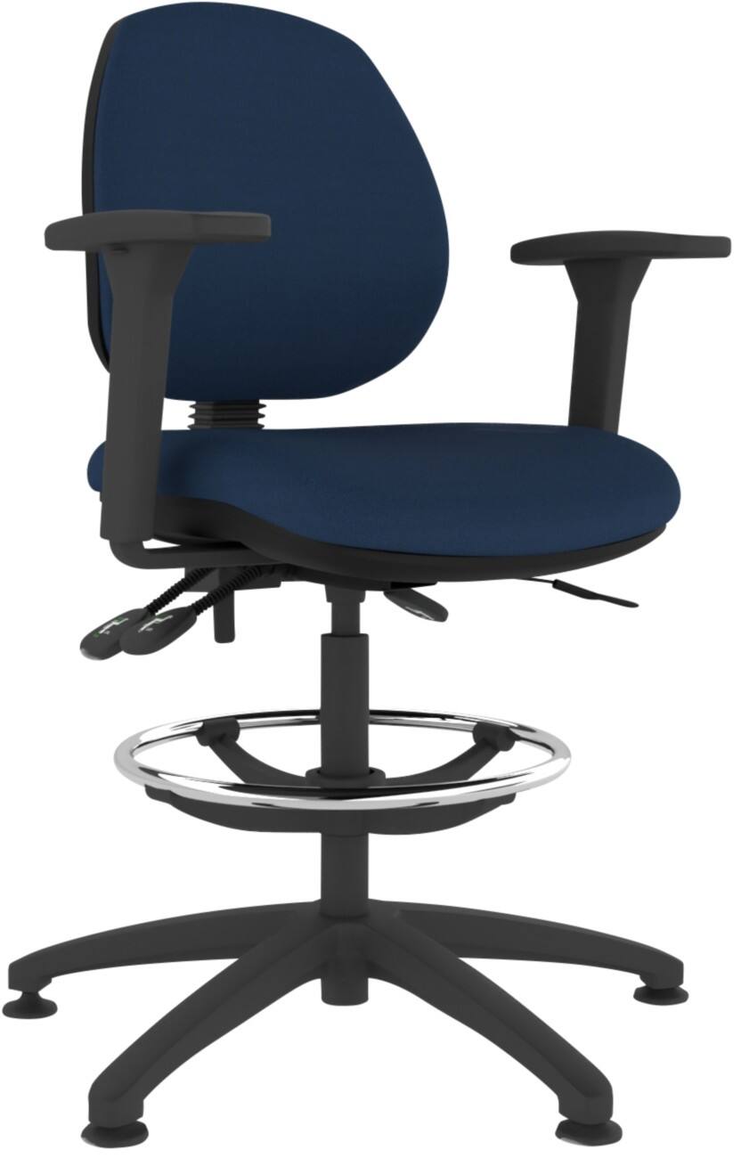 Energi-24 Ergonomic Chair Permanent Contact Vinyl Height-Adjustable Armrest Height-Adjustable Seat Black 150 kg CT100D/AA1D/BE 640 x 640 x 960 mm 5