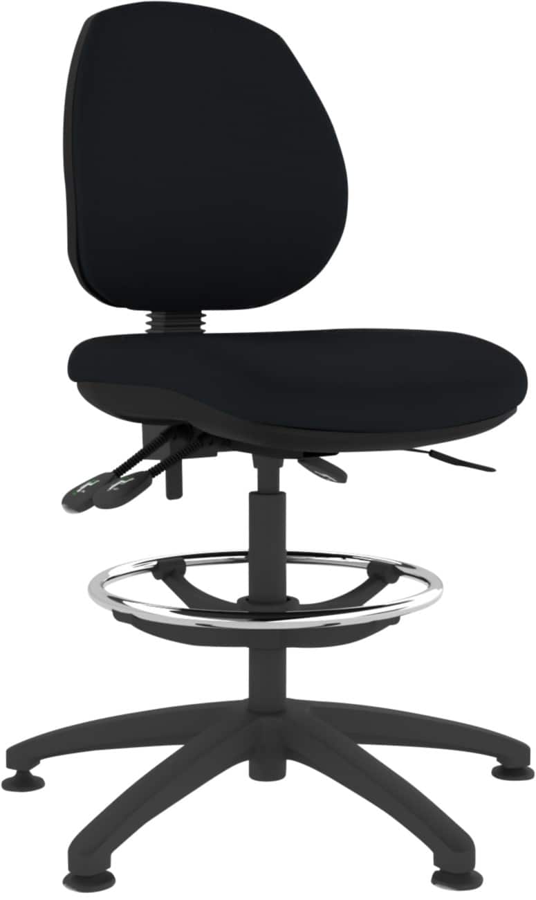 Energi-24 Ergonomic Chair Permanent Contact Vinyl Without armrest Height-Adjustable Seat Black 150 kg CT100D/BK 640 x 640 x 960 mm 5