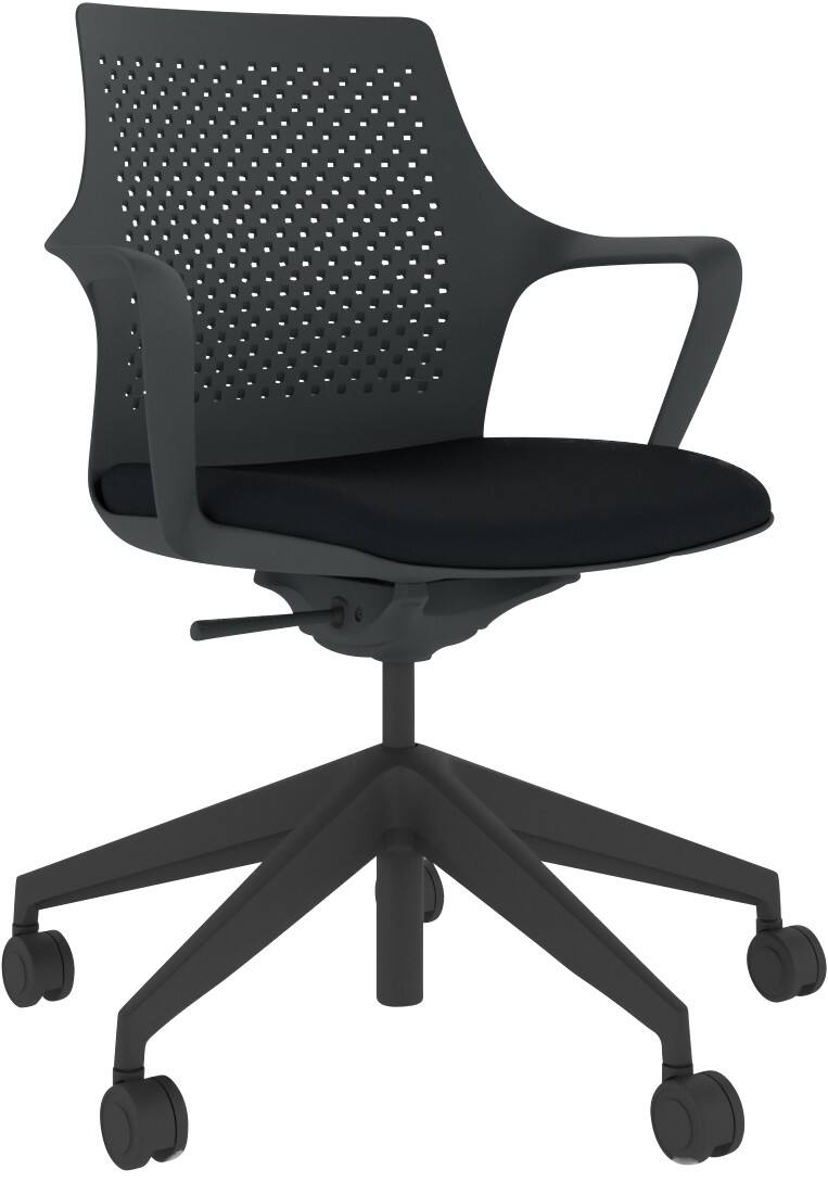 Energi-24 Ergonomic Chair Basic Tilt Fabric Fixed Armrest Height-Adjustable Seat Black 150 kg FZ01/BK 690 x 690 x 835 mm 5