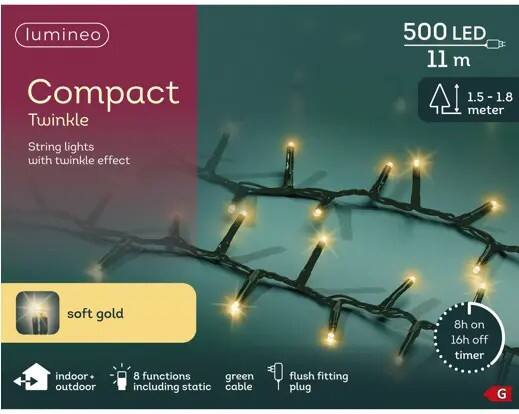 LUMINEO Fairy Light Gold 500 LED 11M