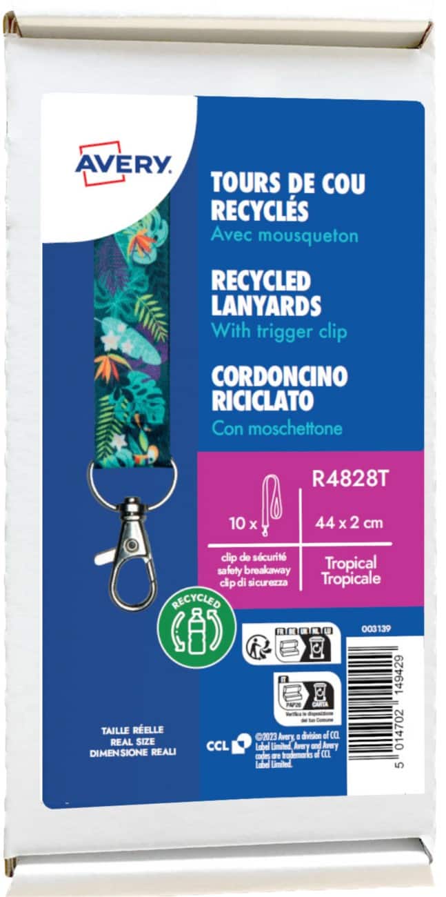 Avery Non-retractable Lanyard Clip 2 cm Multicolour Pack of 10
