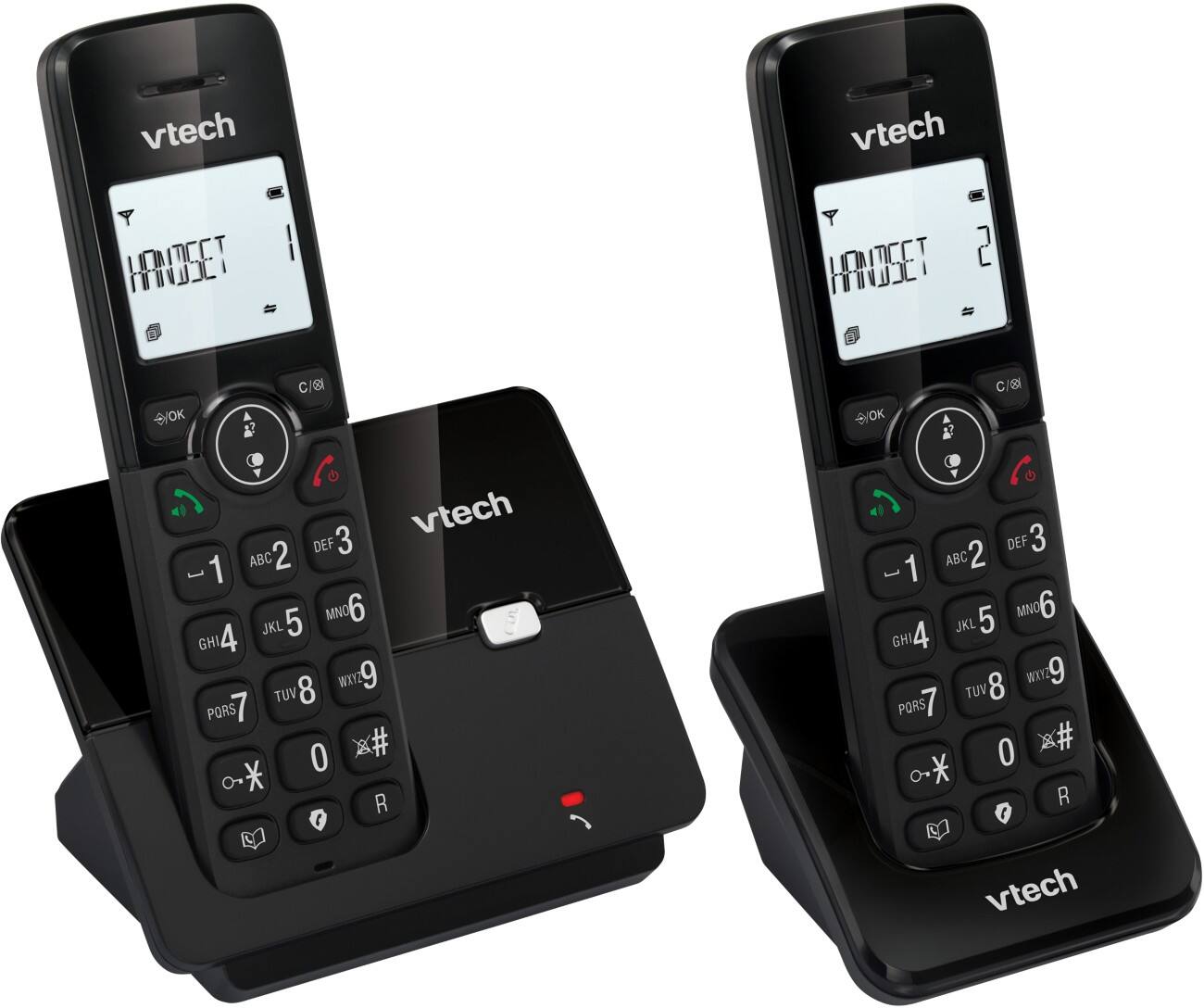 VTech CS2001 Twin Digital Cordless Home Telephone DECT Caller ID Black