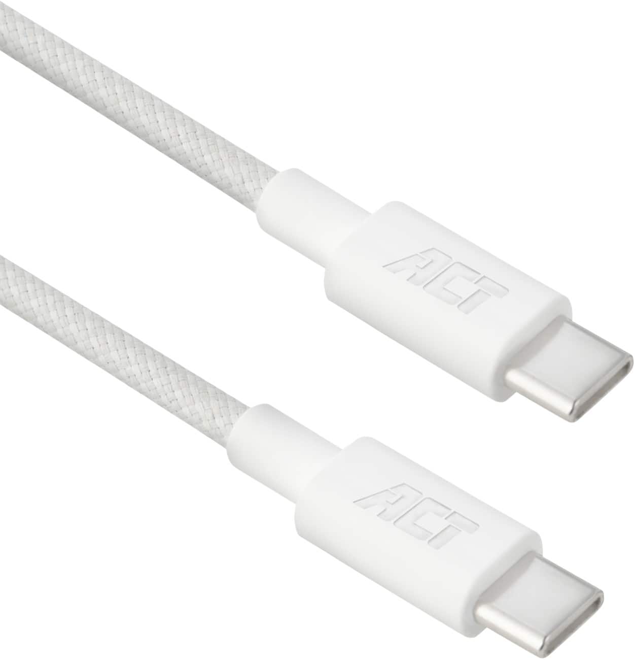 ACT USB 2.0 1 m USB-C Cable 60W PD Braided White AC3080