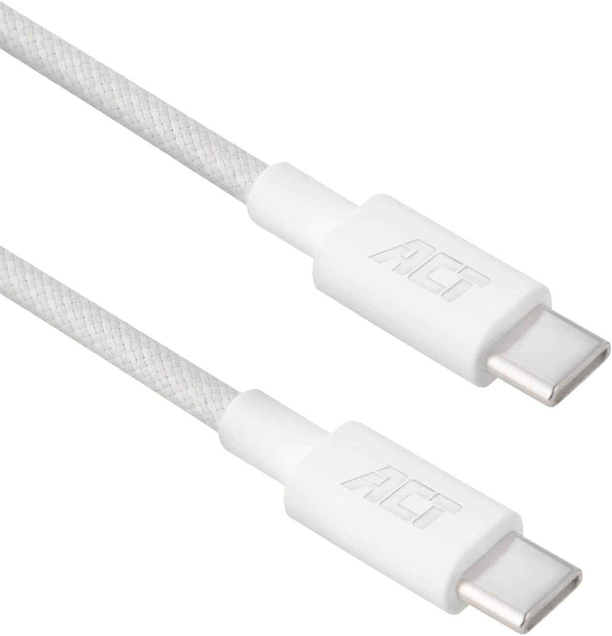ACT USB 2.0 1 m USB-C Cable 240W PD 3.2 Braided White AC3084