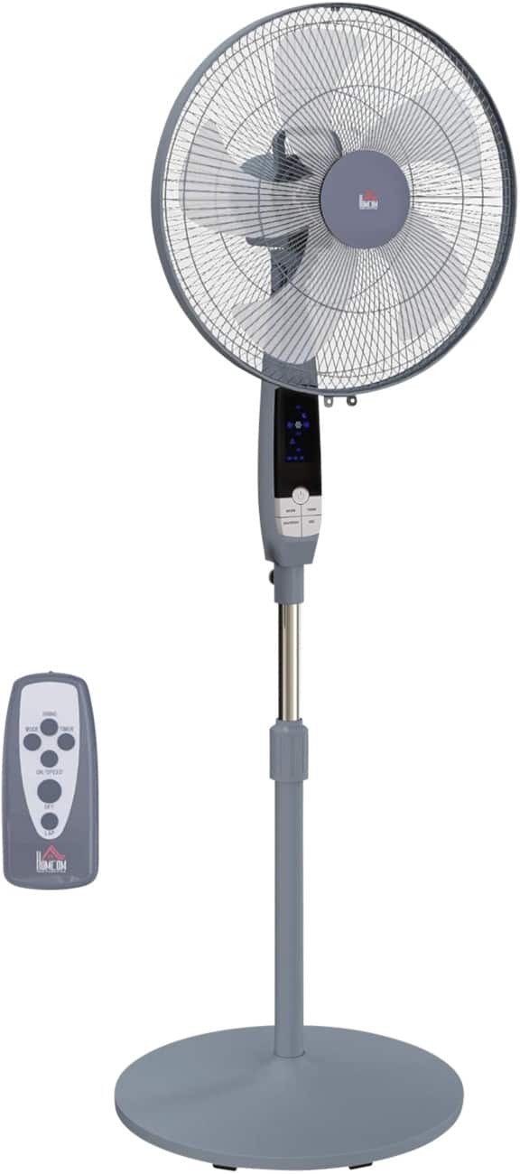 HOMCOM Height Adjustable Pedestal Fan 3 138 cm Grey 824-023V70GY