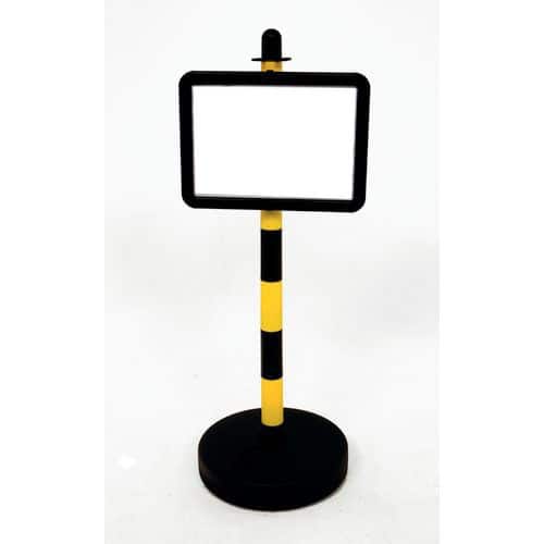 Chain Barrier Sign Holder Black Yellow 402766 Plastic A4