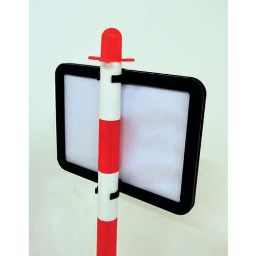 Chain Barrier Sign Holder Red White 402767 Plastic A4 Rubber