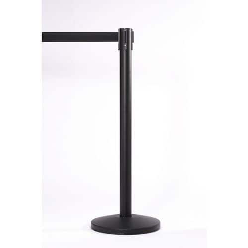 Freestanding Retractable Barrier Stell, Plastic 101.5 cm Black Pack of 2