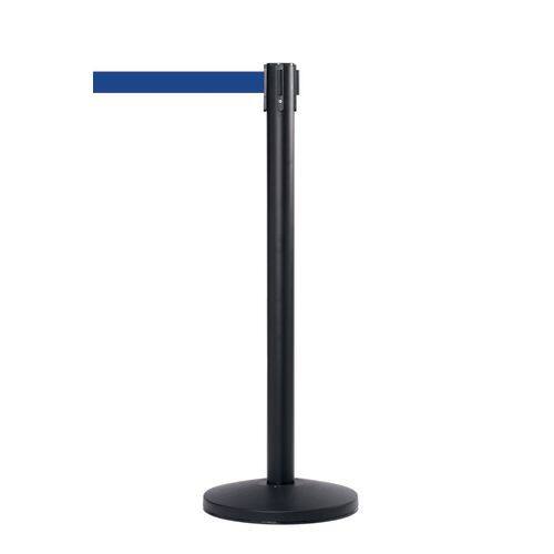 Freestanding Retractable Barrier Stell, Plastic 5 cm Black, Blue Pack of 2