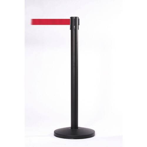 Freestanding Retractable Barrier Stell, Plastic 5 cm Black, Red Pack of 2