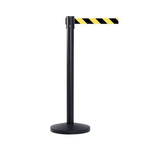 Freestanding Retractable Barrier Stell, Plastic 5 cm Yellow, Black Pack of 2