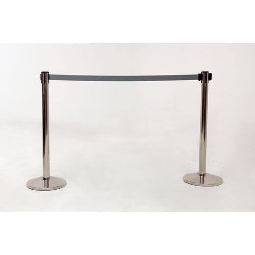 Retractable Barrier Stell, Plastic 5 x 101.5 cm Silver Pack of 2