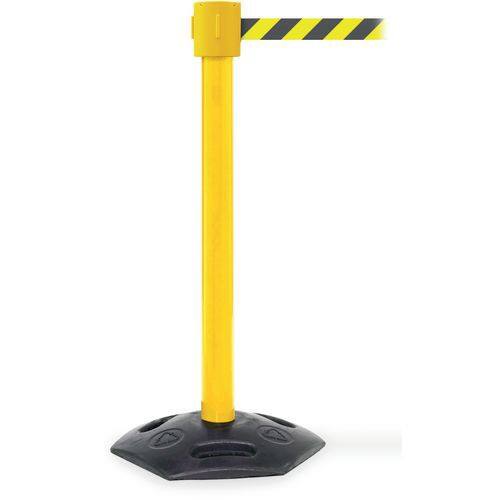 Retractable Barrier Steel 5 x 101.5 cm Yellow Set of 2