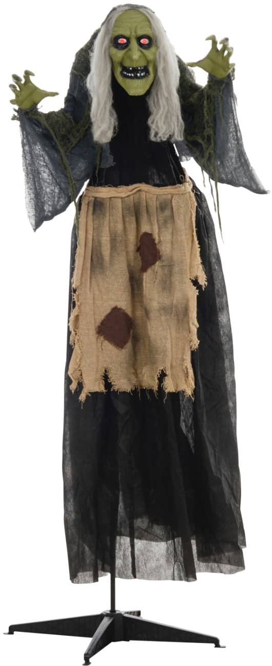 HOMCOM Halloween Decoration Witch Polyester Grey 160 cm