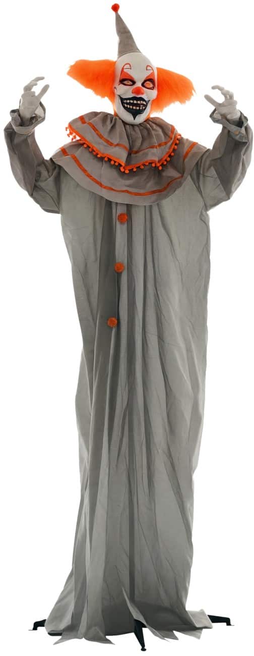 HOMCOM Halloween Decoration Clown Polyester Grey, Orange 183 cm
