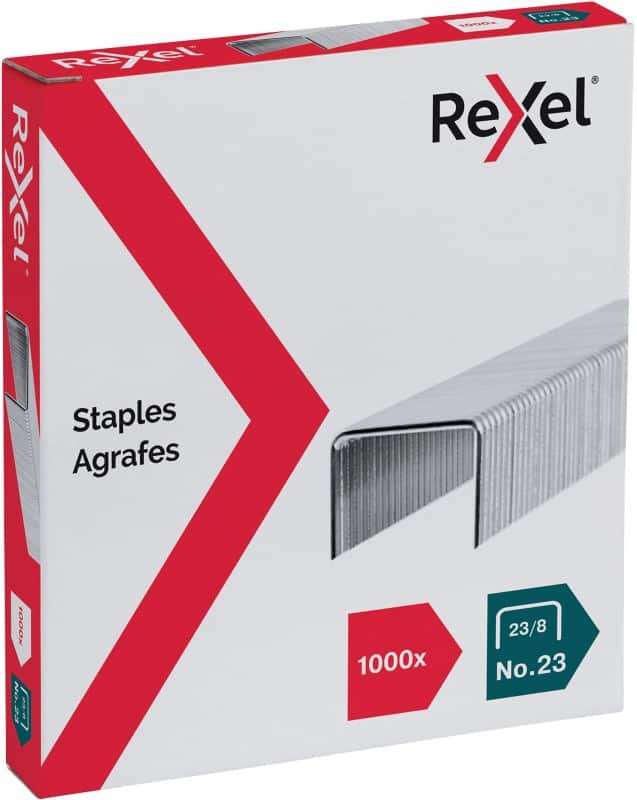 Rexel Staples 23/8 2101054 Steel Silver Pack of 1000