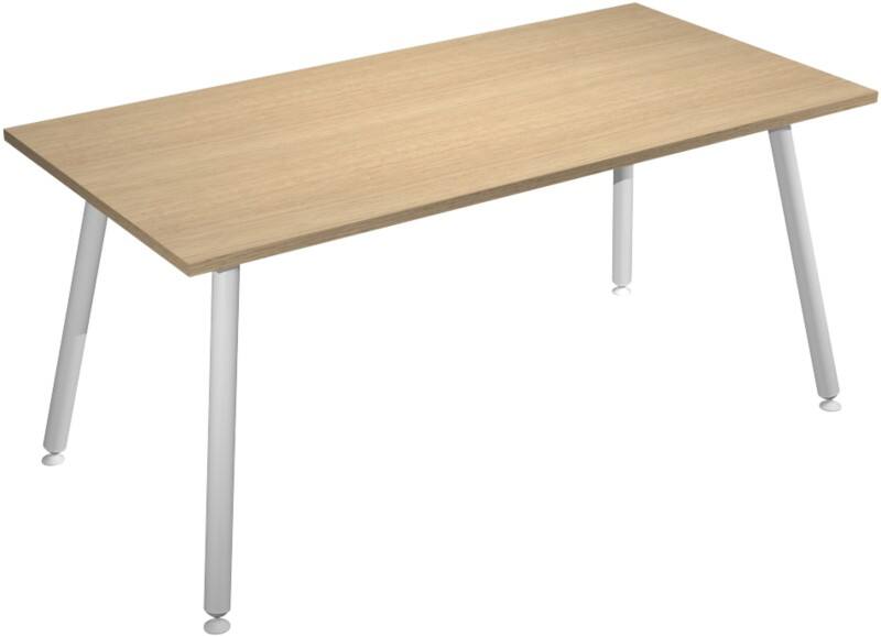 Viking Start Office Desk Oak Melamine, Metal White 1,600 x 800 x 744 mm