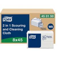 Tork W8 Cleaning Cloth White 30 cm x 38.5 cm 450150 8 Packs of 45 Sheets