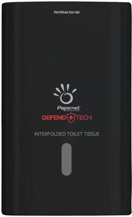 Papernet Defend Tech Interfolded Toilet Paper Dispenser 416157 Black