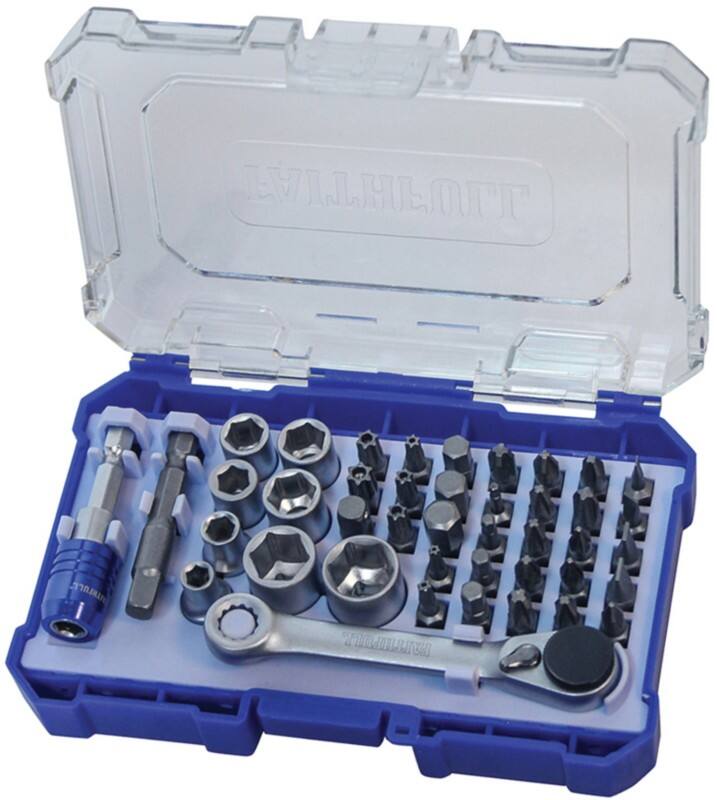 Faithfull Screwdriver Bit Set FAISBSET42 and socket set of 42