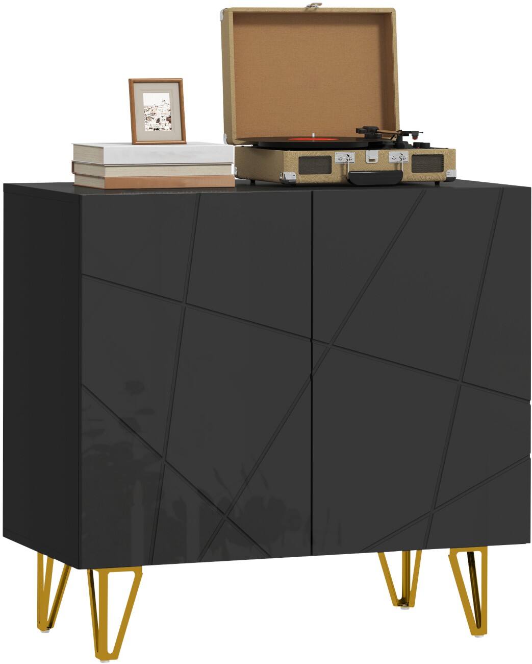 HOMCOM Sideboard 839-935V81BK Particle Board 2 Doors 0 Drawers