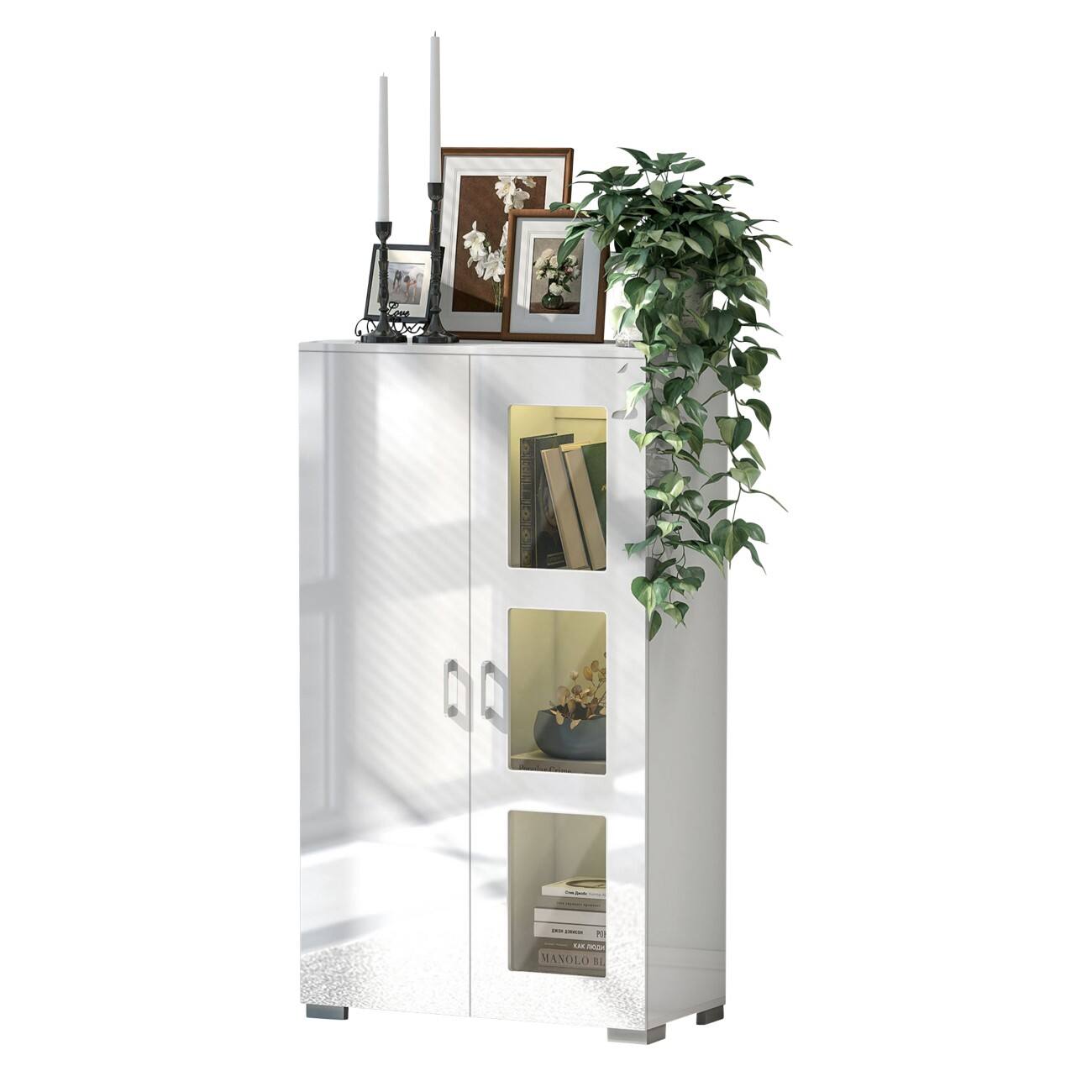 HOMCOM Sideboard 838-541V00WT MDF (Medium-Density Fibreboard) 2 Doors 0 Drawers