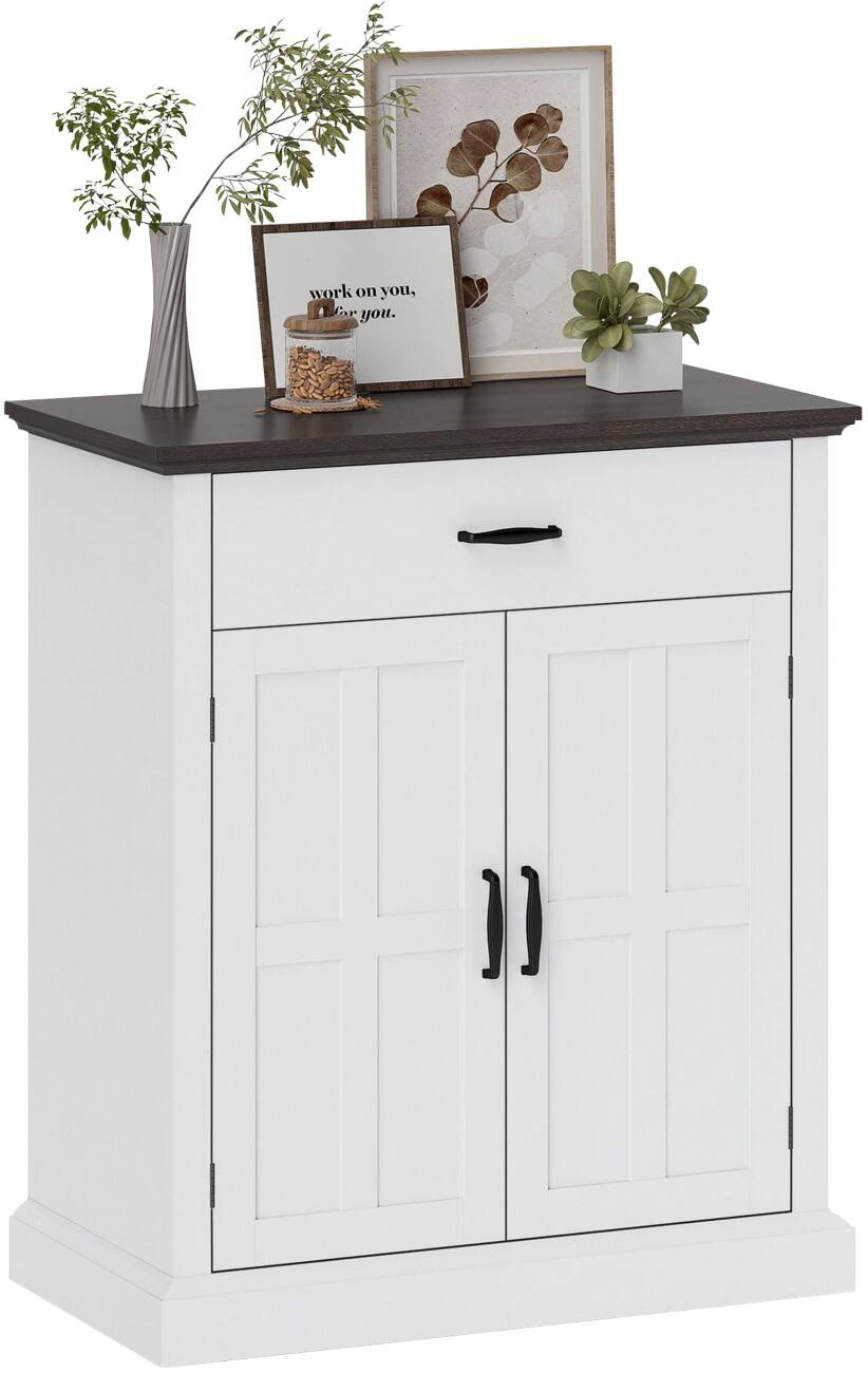 HOMCOM Sideboard 83B-284V00WT MDF (Medium-Density Fibreboard) 2 Doors 0 Drawers