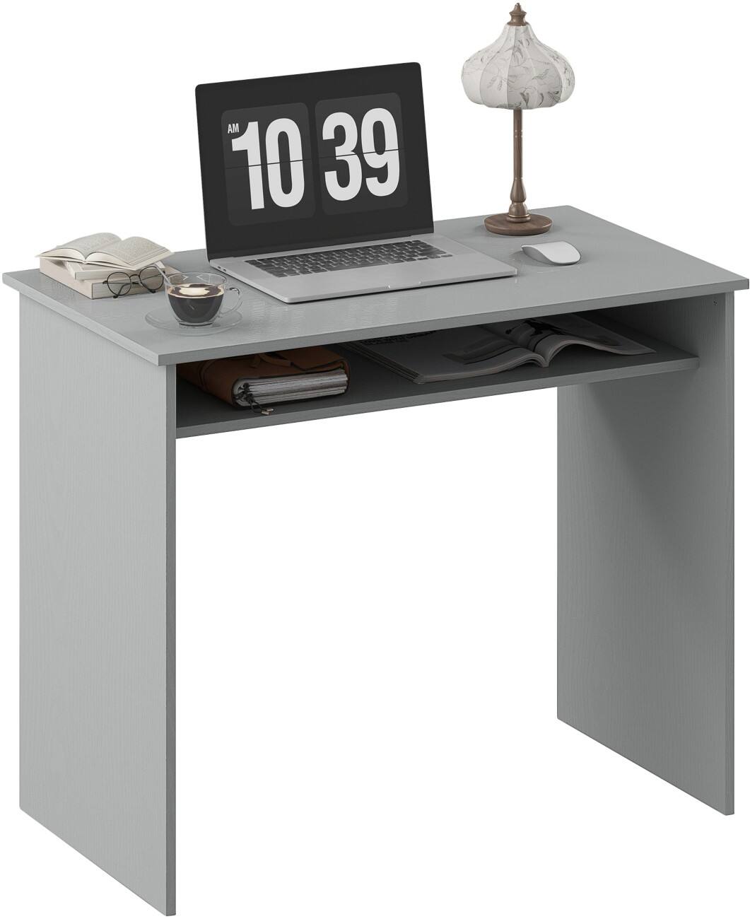 HOMCOM Writing Desk Computer Desk Rectangular Grey 0 Drawers 500 (W) x 900 (D) x 740 (H) mm Particle Board