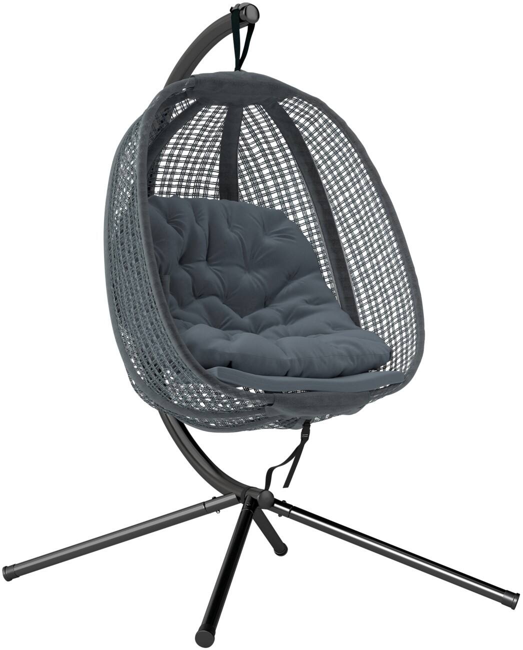 OutSunny Swing Chair Steel, Mesh 1,180 x 1,030 x 1,720 mm Dark Grey Outdoor