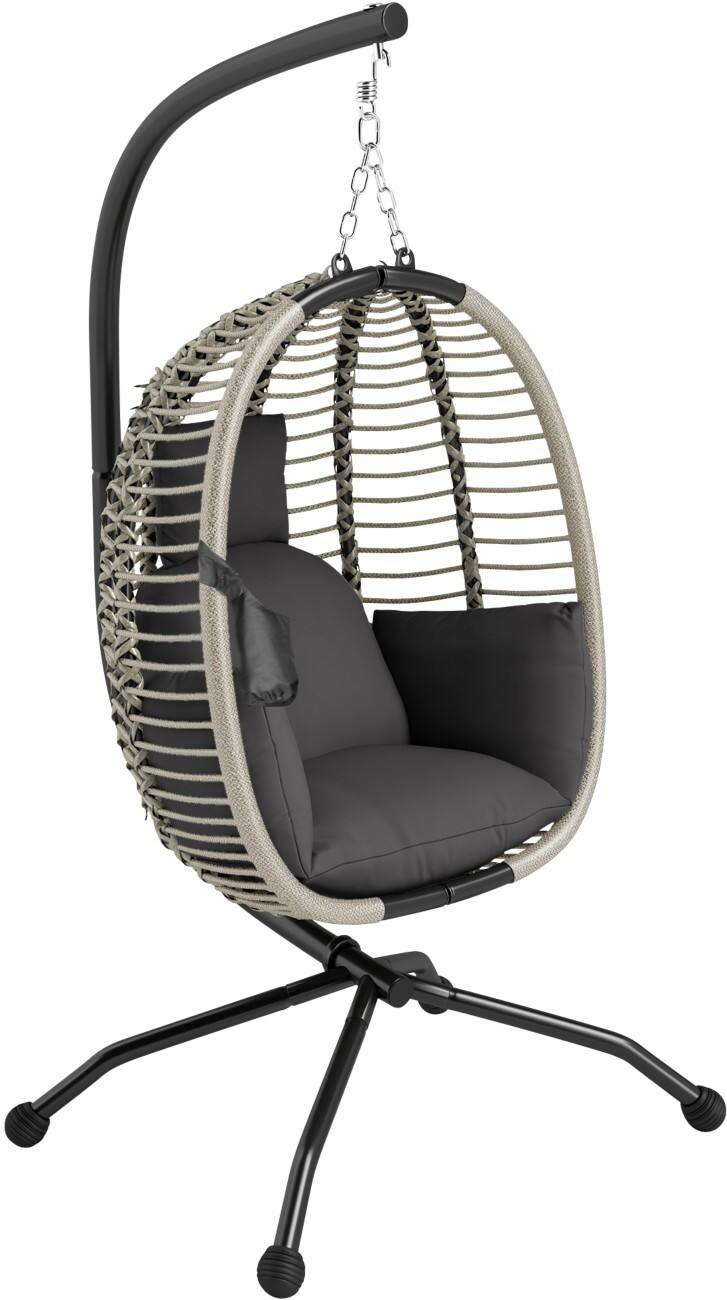 OutSunny Swing Chair Steel, PL (Polyester) 1,100 x 1,000 x 1,880 mm Dark Grey Outdoor