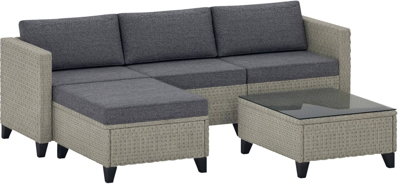 OutSunny Garden Furniture Set PE Rattan Dark Grey Outdoor 5 Pieces