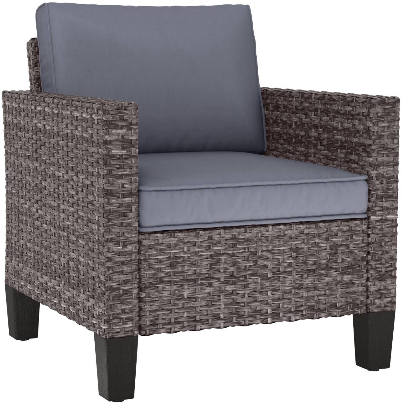 OutSunny Outdoor Rattan Chair Steel, PE Rattan 740 x 720 x 750 mm Dark Grey Outdoor