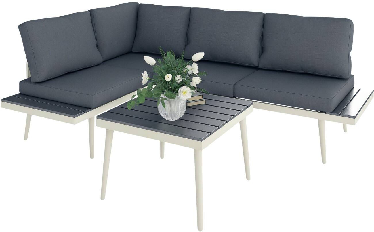 OutSunny Garden Furniture Set Steel, PL (Polyester) Grey Outdoor 3 Pieces