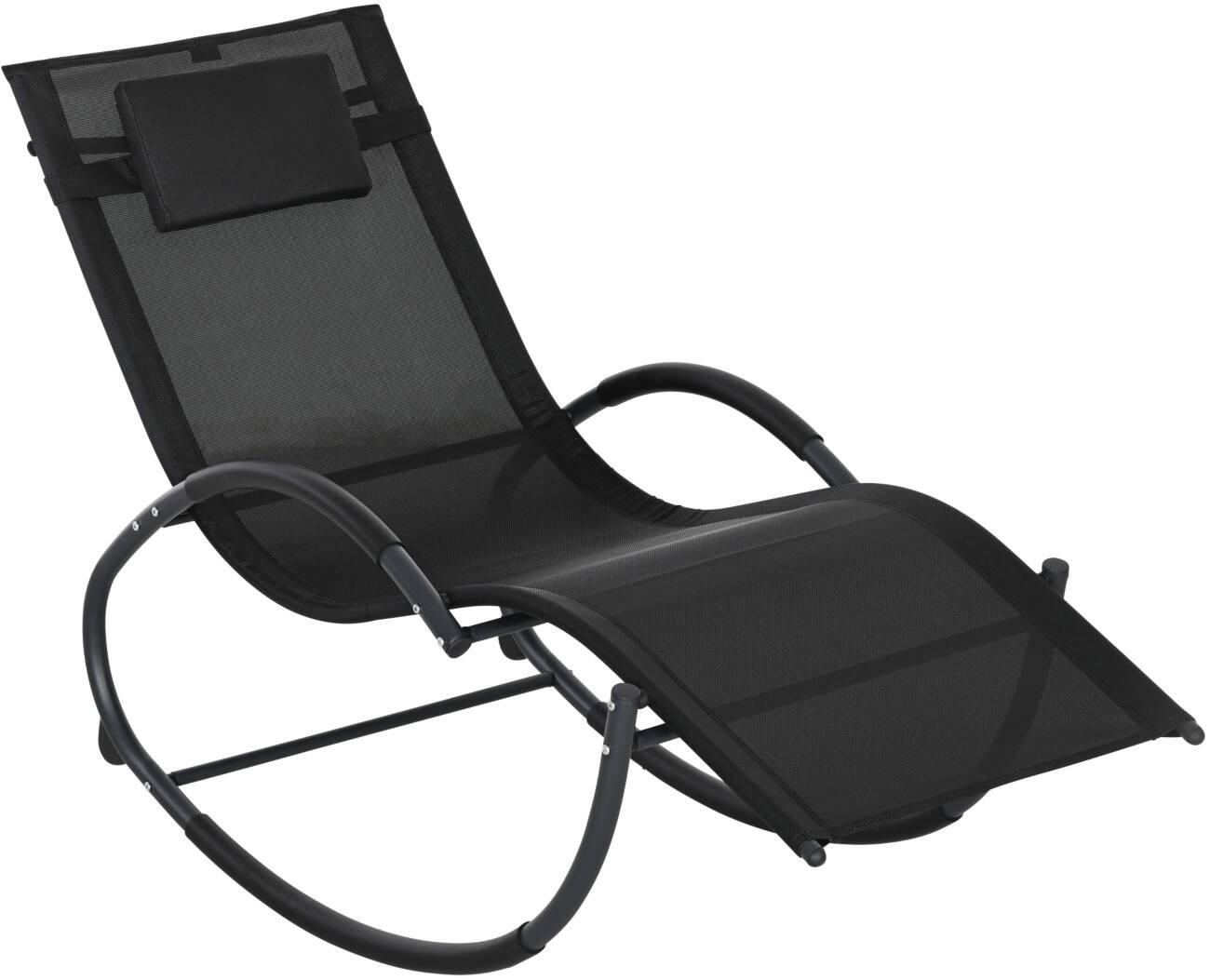 OutSunny Steel, Fabric Rocking Chair Black