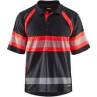 BLÅKLÄDER Polo Shirt 33381051 PL (Polyester) Black, Red Size 4XL