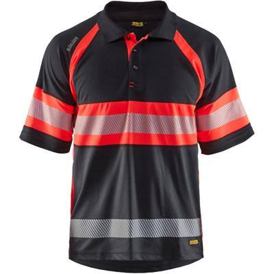 BLÅKLÄDER Polo Shirt 33381051 PL (Polyester) Black, Red Size XXL
