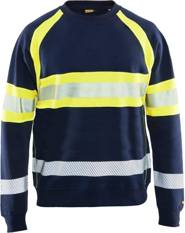 BLÅKLÄDER Sweater 33591158 Cotton Navy Blue, Yellow Size XL