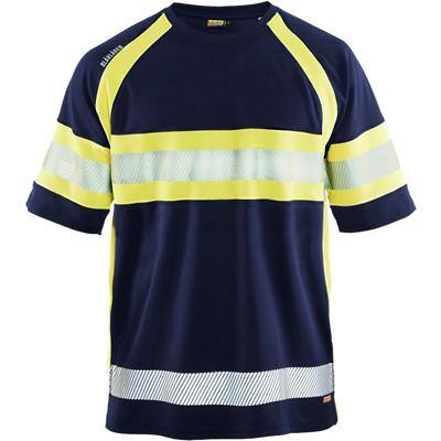 BLÅKLÄDER T-shirt 33371051 PL (Polyester) Navy Blue, Yellow Size L