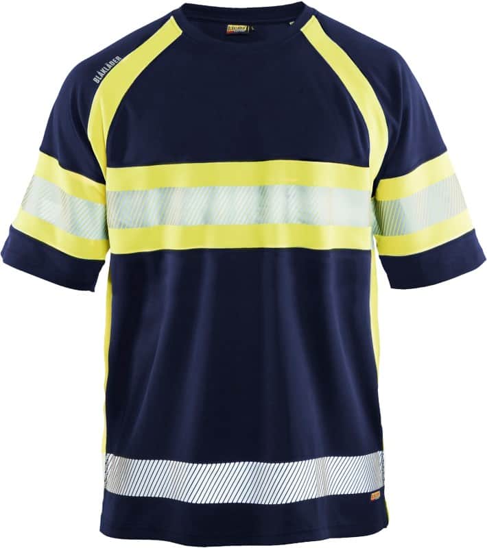 BLÅKLÄDER T-shirt 33371051 PL (Polyester) Navy Blue, Yellow Size XL
