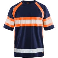 BLÅKLÄDER T-shirt 33371051 PL (Polyester) Navy Blue, Orange Size 4XL