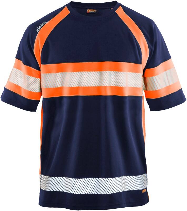 BLÅKLÄDER T-shirt 33371051 PL (Polyester) Navy Blue, Orange Size XL