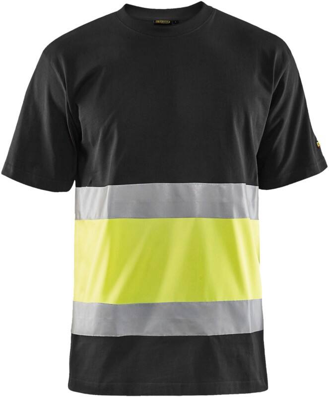 BLÅKLÄDER T-shirt 33871030 Cotton Black, Yellow Size S