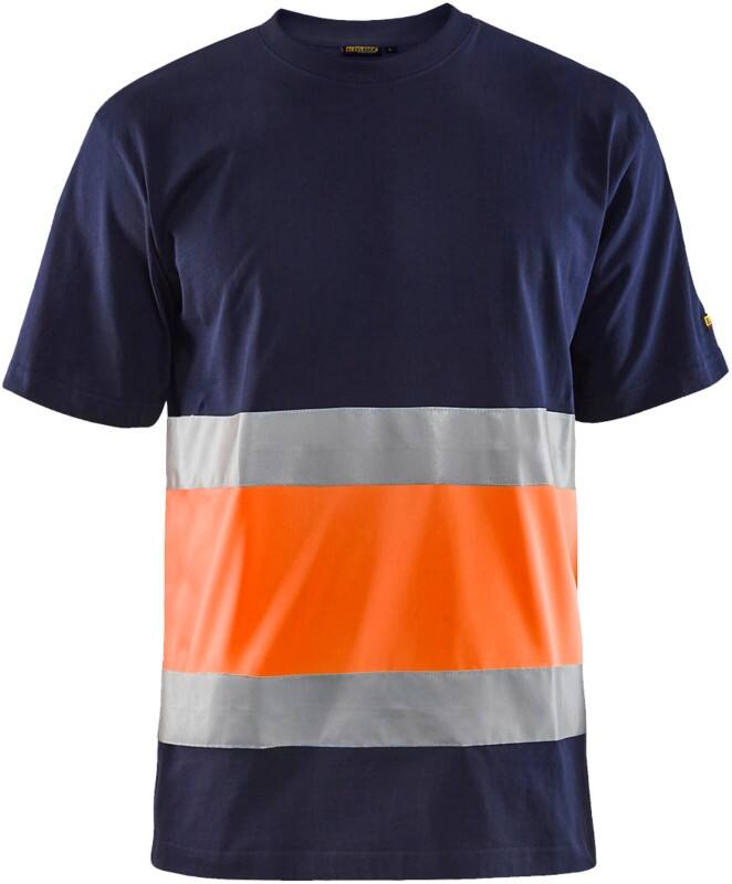 BLÅKLÄDER T-shirt 33871030 Cotton Navy Blue, Orange Size XL