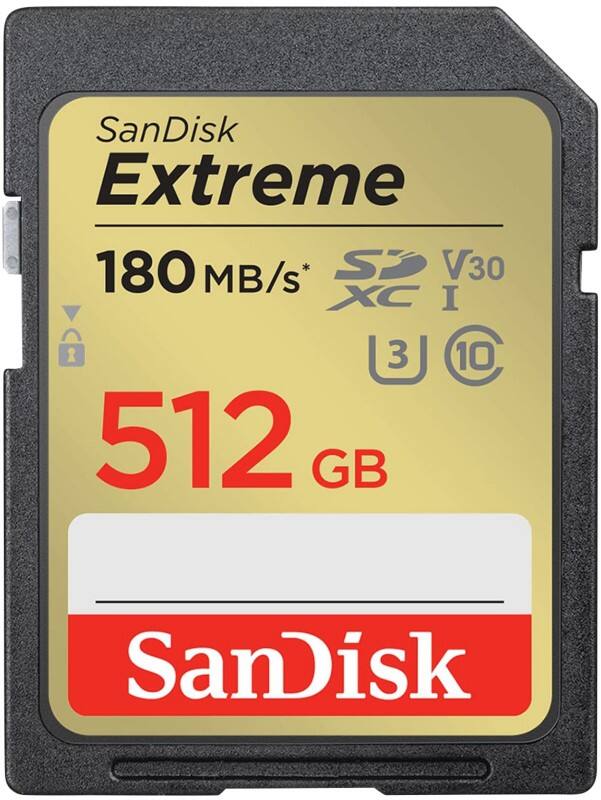 SanDisk Extreme SDXC Card 512 GB Black, Gold