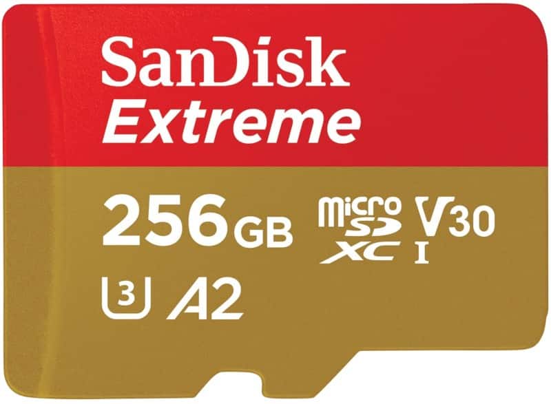 SanDisk Extreme MicroSDXC Card 256 GB Gold, Red