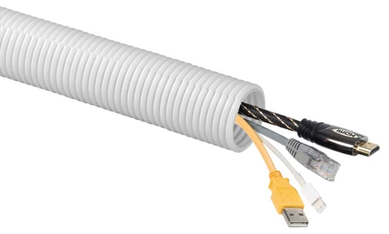 D-Line Cable Tidy Tube White 23 cm x 23 cm x 230 mm
