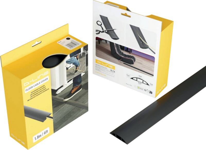 D-Line Cable Protector Black 6 cm x 1.2 cm x 1,800 mm