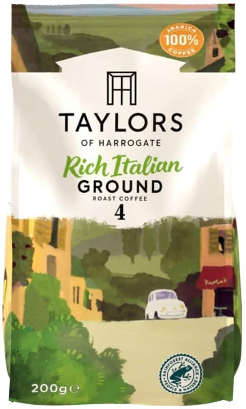 Taylors of harrogate rich italian ground coffee ground dark arabica 200 g